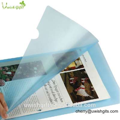 Colorful L shape A4 presentation plastic sheet clear transparent file folder